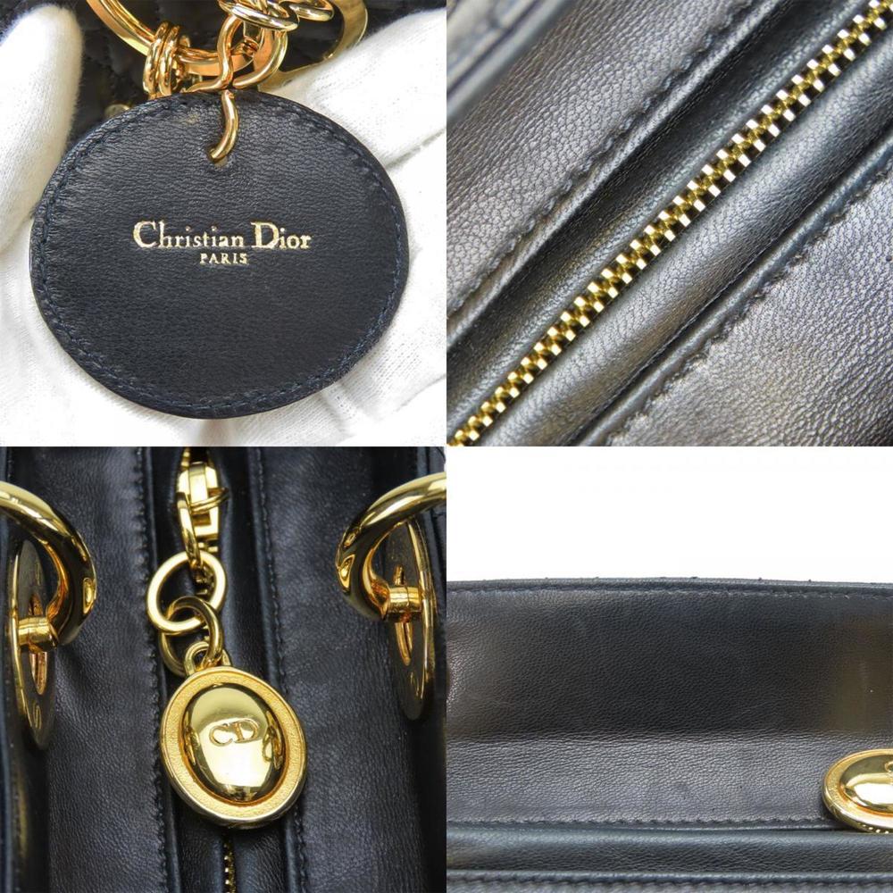 CHRISTIAN DIOR Lady Cannage Lambskin Black Shoulder Bag - Picture 6 of 11